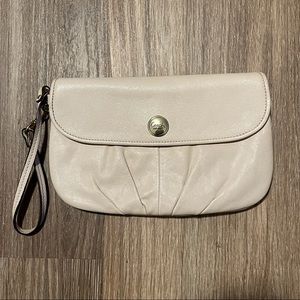 2/$20 Coach leather clutch in nude